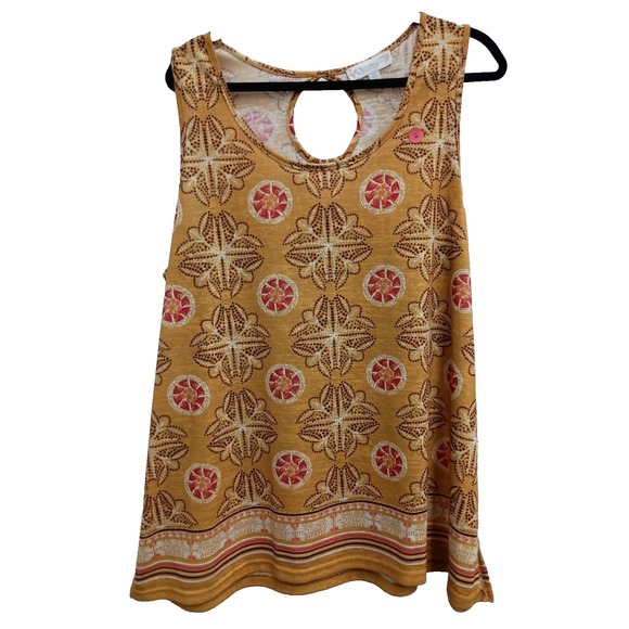 Suzanne Betro Tops - Weekend Suzanne Betro Womens BOHO Tank Top Size 2X Yellow‎ Floral Vacation Beach